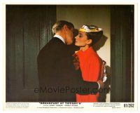 4b006 BREAKFAST AT TIFFANY'S color 8x10 still '61 George Peppard about to kiss Audrey Hepburn!