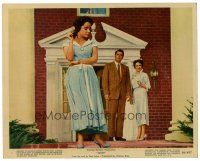 4b024 GIANT color 8x10 still #3 '56 puzzled Rock Hudson looks at beautiful Elizabeth Taylor!
