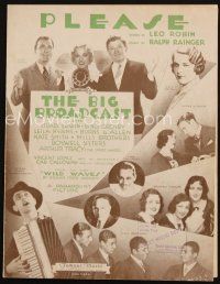 4e270 BIG BROADCAST sheet music '32 Cab Calloway, Mills Brothers & Kate Smith all shown, Please!