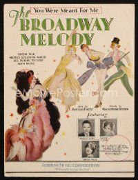 4e275 BROADWAY MELODY sheet music '29 Charles King, Anita Page, Bessie Love, You Were Meant for Me