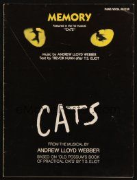 4e279 CATS stage play sheet music '87 music by Andrew Lloyd Webber, Memory!