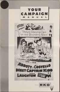 4e449 ABBOTT & COSTELLO MEET CAPTAIN KIDD pressbook R60 pirates Bud & Lou with Charles Laughton!