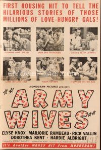 4e460 ARMY WIVES pressbook '44 Elyse Knox, Marjorie Rambeau, World War II Home Front!