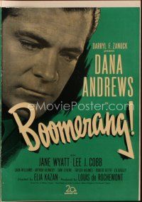 4e375 BOOMERANG pressbook '47 great close up of Dana Andrews, Elia Kazan film noir!
