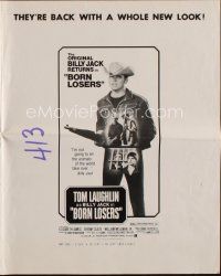 4e469 BORN LOSERS pressbook R74 Tom Laughlin directs and stars as Billy Jack, sexy motorcycle image!