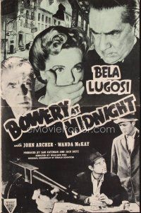 4e470 BOWERY AT MIDNIGHT pressbook R49 Bela Lugosi, John Archer, Wanda McKay, Tom Neal!