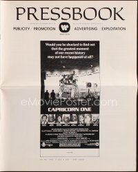 4e474 CAPRICORN ONE pressbook '78 Gould, O.J. Simpson, what if the moon landing never happened!