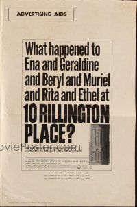 4e446 10 RILLINGTON PLACE pressbook supplement '71 Attenborough, the story of Christie sex-murders!