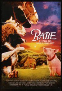 4c056 BABE 1sh '95 classic talking pig, children's farm animal comedy!