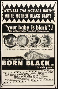 4c113 BORN BLACK TO WHITE PARENTS 1sh '72 Der Verlogene Akt, most shocking film you'll ever see!