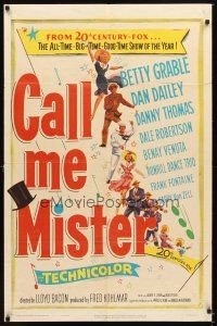 4c135 CALL ME MISTER 1sh '51 Betty Grable, Dan Dailey, big-time good-time show of the year!