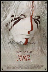 4c166 CLAN OF THE CAVE BEAR int'l 1sh '86 fantastic image of Daryl Hannah in tribal make up!