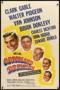 4c185 COMMAND DECISION 1sh '48 Clark Gable, Walter Pidgeon, Van Johnson, Brian Donlevy