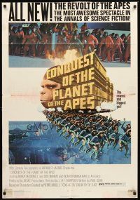 4c192 CONQUEST OF THE PLANET OF THE APES style B 1sh '72 Roddy McDowall, the revolt of the apes!