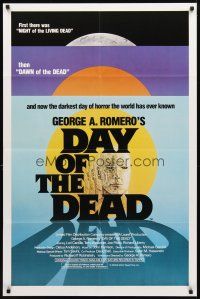 4c226 DAY OF THE DEAD 1sh '85 George Romero's Night of the Living Dead zombie horror sequel!