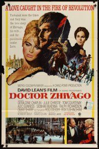 4c253 DOCTOR ZHIVAGO w/COA 1sh '65 Omar Sharif, Julie Christie, David Lean English epic!