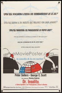 4c258 DR. STRANGELOVE Spanish/U.S. 1sh '64 Stanley Kubrick classic, Sellers, Tomi Ungerer art!