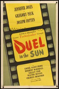 4c264 DUEL IN THE SUN style A 1sh '47 Jennifer Jones, Peck & Joseph Cotten in King Vidor epic!