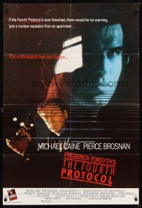 4c339 FOURTH PROTOCOL English 1sh '87 Pierce Brosnan, Michael Caine, countdown to terror has begun