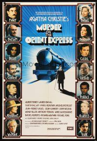 4c643 MURDER ON THE ORIENT EXPRESS English 1sh '74 Agatha Christie, great different art of train!