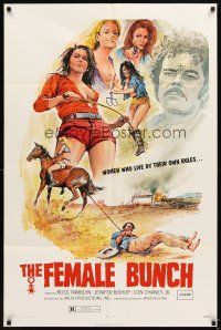 4c298 FEMALE BUNCH 1sh '71 sexy artwork of bad cowgirls, they live by their own rules!