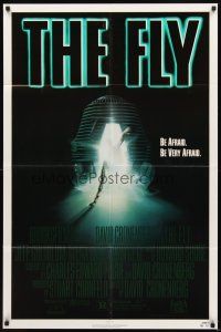 4c324 FLY 1sh '86 David Cronenberg, Jeff Goldblum, cool sci-fi art by Mahon!