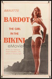 4c367 GIRL IN THE BIKINI 1sh '58 sexiest full-length Brigitte Bardot in skimpy swimsuit!