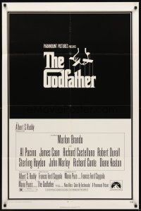 4c376 GODFATHER 1sh '72 Marlon Brando, Al Pacino, Francis Ford Coppola crime classic!