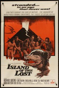 4c485 ISLAND OF THE LOST 1sh '67 can they survive the fury of nature & monstrous creatures!