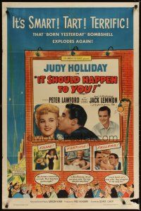 4c488 IT SHOULD HAPPEN TO YOU 1sh '54 sexy Judy Holliday & Jack Lemmon's first role!