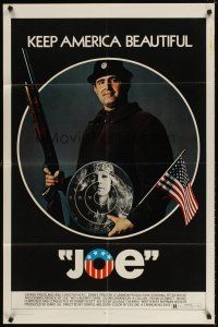 4c497 JOE 1sh '70 Peter Boyle w/shotgun, American flag, and hippie target, drugs!