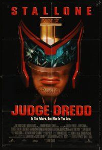 4c501 JUDGE DREDD DS 1sh '95 in the future, Sylvester Stallone is the law, great close image!