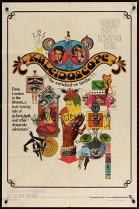 4c507 KALEIDOSCOPE 1sh '66 Warren Beatty, Susannah York, cool colorful Bob Peak art!