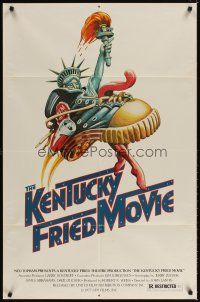 4c511 KENTUCKY FRIED MOVIE 1sh '77 John Landis directed comedy, wacky tennis shoe art!