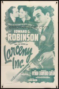 4c528 LARCENY INC. 1sh R56 Edward G. Robinson will steal the gold right out of your teeth!