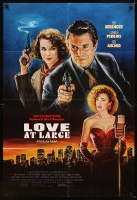 4c579 LOVE AT LARGE int'l 1sh '90 film noir art of Tom Berenger, Elizabeth Perkins, Anne Archer!
