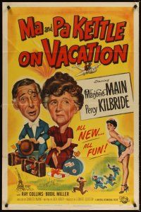 4c589 MA & PA KETTLE ON VACATION 1sh '53 wacky hillbillies Marjorie Main & Percy Kilbride!