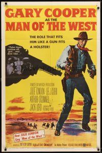 4c603 MAN OF THE WEST 1sh '58 Gary Cooper is the man of the soft word, notched gun & fast draw!