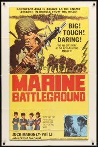 4c613 MARINE BATTLEGROUND 1sh '66 Jock Mahoney, big tough daring marines!