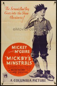4c614 MICKEY'S MINSTRELS 1sh '34 young Mickey Rooney, screen's bad boy goes into show business!