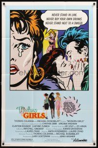 4c628 MODERN GIRLS 1sh '86 Cynthia Gibb, Virginia Madsen, Daphne Zuniga, great pop art!
