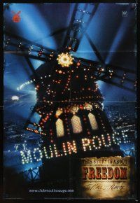 4c635 MOULIN ROUGE style C int'l teaser DS 1sh '01 Nicole Kidman, This story is about freedom!