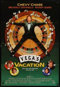 4c653 NATIONAL LAMPOON'S VEGAS VACATION 1sh '97 great image of Chevy Chase on roulette wheel!