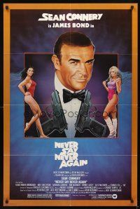 4c656 NEVER SAY NEVER AGAIN 1sh '83 art of Sean Connery as James Bond 007 by Rudy Obrero!