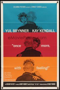 4c674 ONCE MORE WITH FEELING 1sh '60 three romantic close ups of Yul Brynner & Kay Kendall!