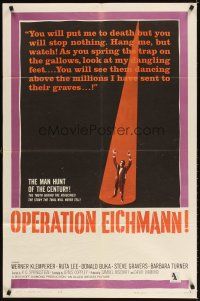 4c678 OPERATION EICHMANN 1sh '61 World War II, the man hunt of the century for the Nazi butcher!