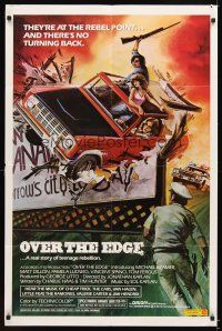4c681 OVER THE EDGE 1sh '79 Matt Dillion, Jonathan Kaplan cult classic, different Obrero art!