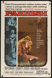 4c691 PARRISH 1sh '61 art of Troy Donahue passionately kissing pretty Connie Stevens!