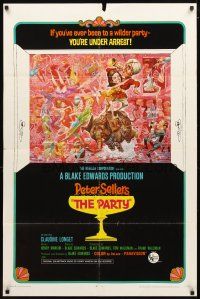 4c692 PARTY style B 1sh '68 Peter Sellers, Blake Edwards, great art by Jack Davis!
