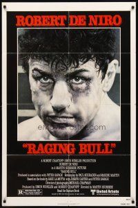 4c727 RAGING BULL 1sh '80 Martin Scorsese, classic close up boxing image of Robert De Niro!